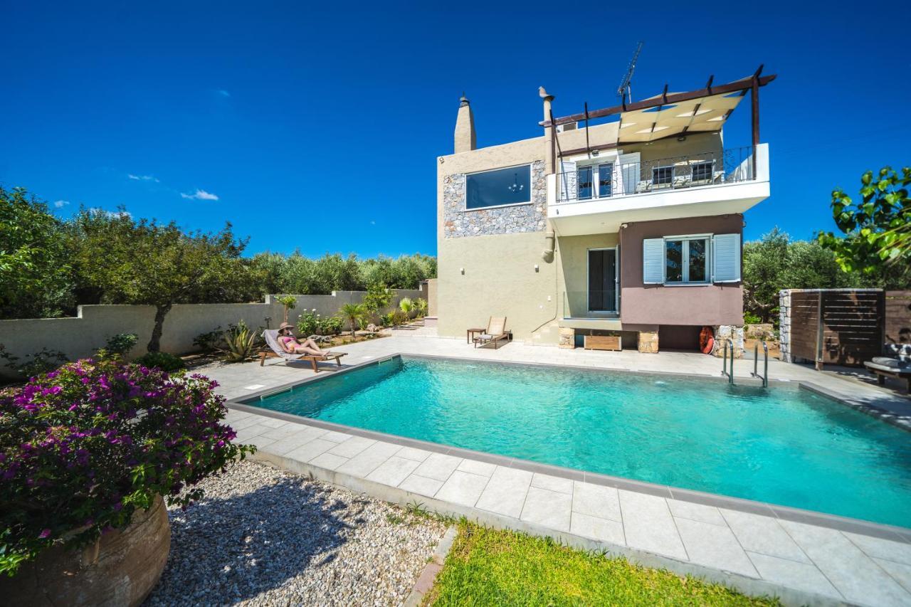 Petronila Luxury Villa With Heated Private Pool Kissamos Exterior photo